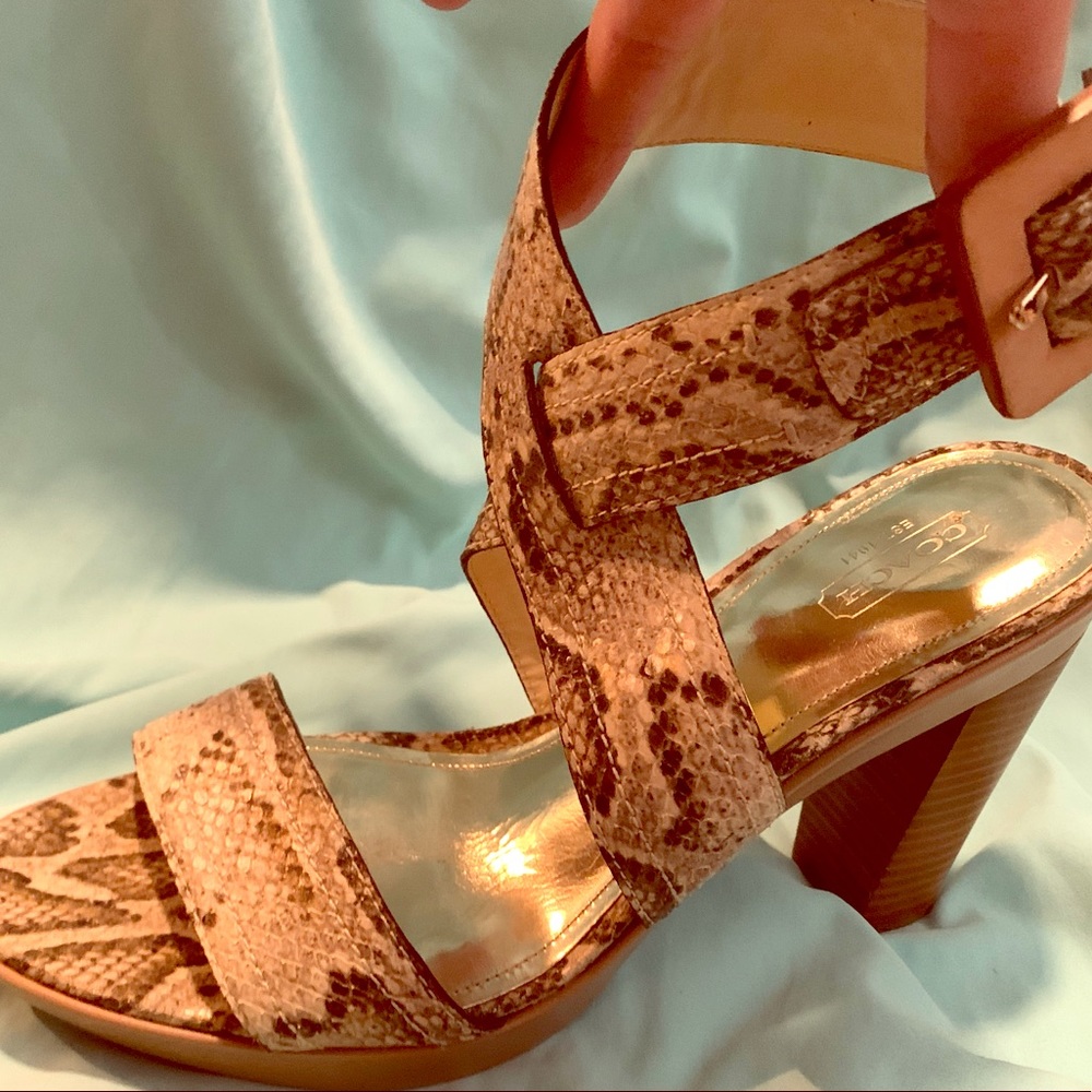 NWOB Coach python wrap sandals